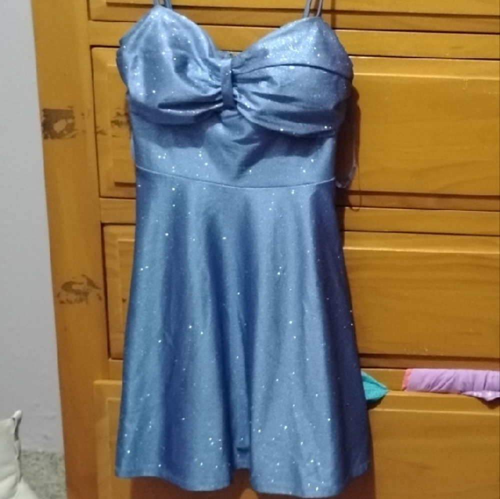 Sparkling Blue Homecoming Dress